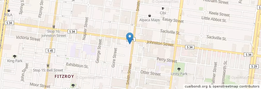 Mapa de ubicacion de Hanabi Sushi en 오스트레일리아, Victoria, City Of Yarra.