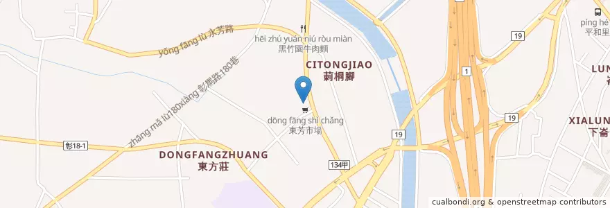 Mapa de ubicacion de 金油加油站 en Taiwán, Provincia De Taiwán, Condado De Changhua, 彰化市.