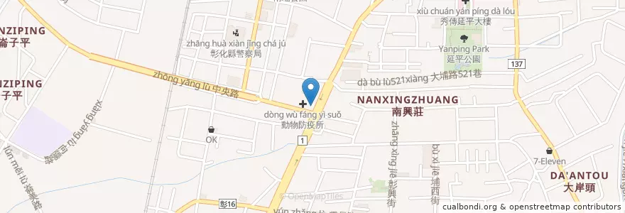 Mapa de ubicacion de 芝麻街美語 en 臺灣, 臺灣省, 彰化縣, 彰化市.
