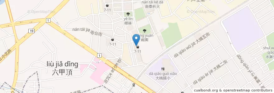 Mapa de ubicacion de 六宿學生餐廳 en Tayvan, 臺南市, 永康區.
