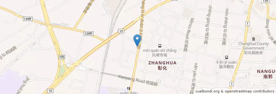 Mapa de ubicacion de 福客來牛肉麵 en تايوان, مقاطعة تايوان, مقاطعة تشانغوا, 彰化市.