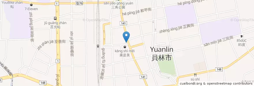 Mapa de ubicacion de 輕井澤鍋物 en Taiwan, Taiwan Province, Changhua County, Yuanlin City.