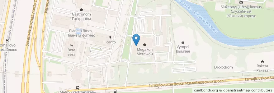 Mapa de ubicacion de Авангард en Rússia, Distrito Federal Central, Москва, Восточный Административный Округ, Район Измайлово.