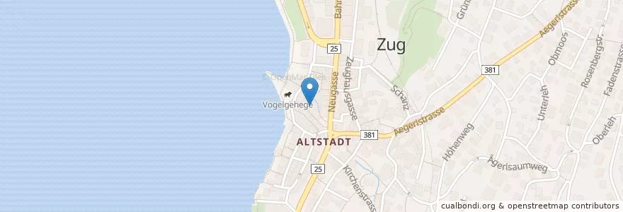 Mapa de ubicacion de Althus en スイス, Zug, Zug.