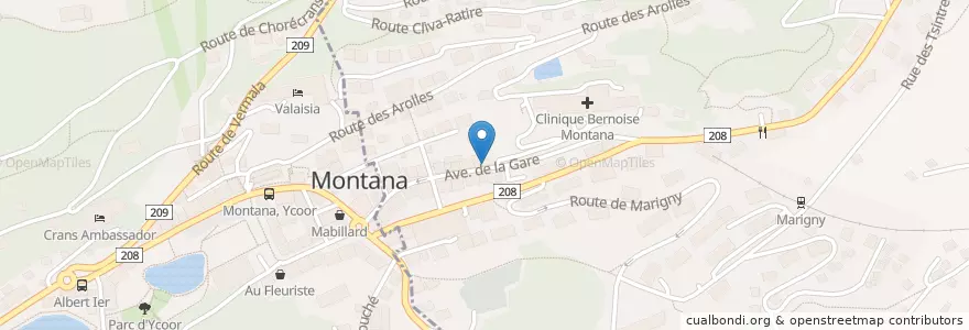 Mapa de ubicacion de Michelangelo en Suisse, Valais, Sierre, Crans-Montana.
