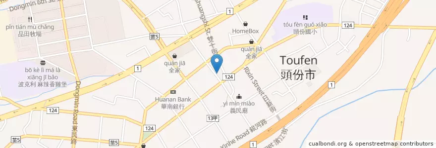 Mapa de ubicacion de 合作金庫商業銀行 en Tayvan, 臺灣省, 苗栗縣, 頭份市.