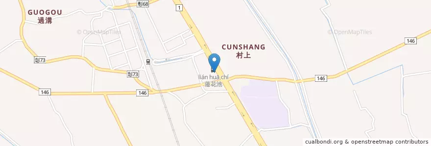 Mapa de ubicacion de 清心福全冷飲站 en تايوان, مقاطعة تايوان, مقاطعة تشانغوا, 大村鄉.