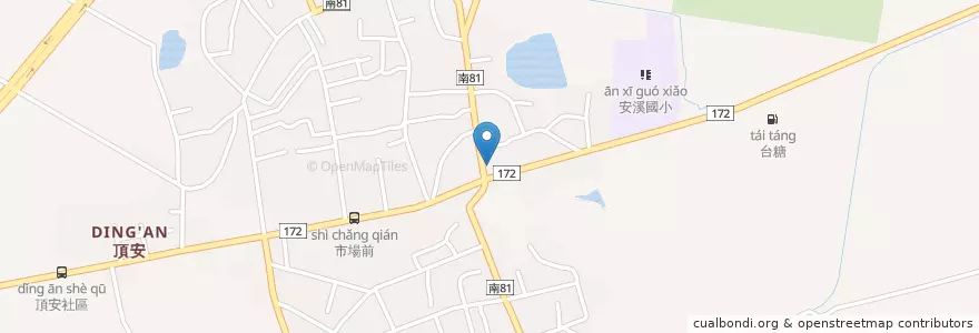 Mapa de ubicacion de 安溪派出所 en Тайвань, Тайнань, 後壁區.