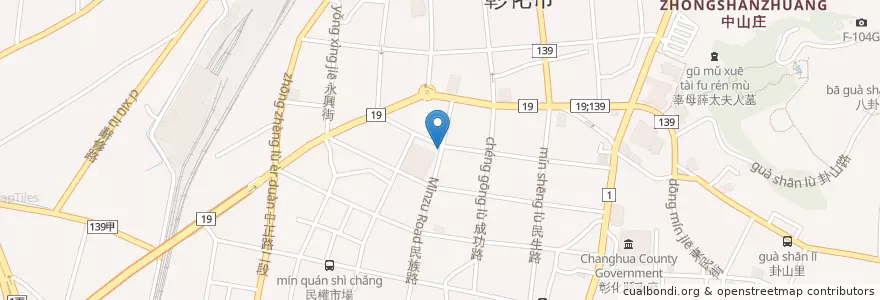 Mapa de ubicacion de 八方雲集 en تايوان, مقاطعة تايوان, مقاطعة تشانغوا, 彰化市.