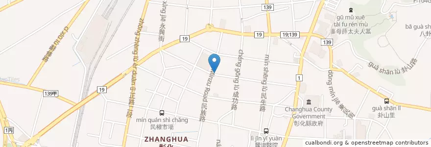 Mapa de ubicacion de Tea's 原味 en Taïwan, Province De Taïwan, Comté De Changhua, Changhua.