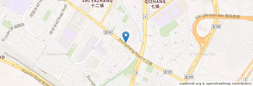 Mapa de ubicacion de 屈臣氏 en Taiwan, New Taipei, Xindian District.
