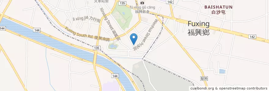 Mapa de ubicacion de 美芝城早餐 en تایوان, 臺灣省, شهرستان جانگوآ, 福興鄉.