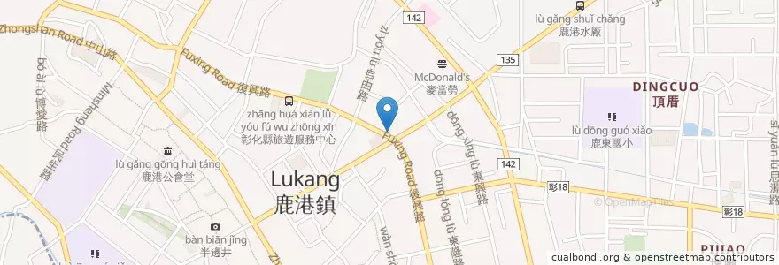 Mapa de ubicacion de 林耳鼻喉科診所 en Taiwan, Taiwan, Landkreis Changhua, 鹿港鎮.