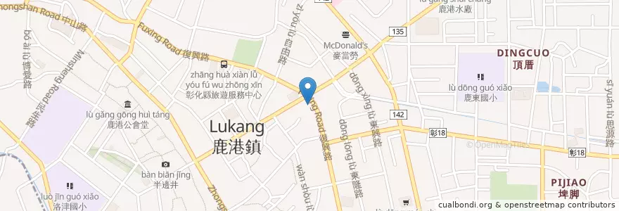 Mapa de ubicacion de 元春餃子館 en Taiwan, 臺灣省, Condado De Changhua, 鹿港鎮.