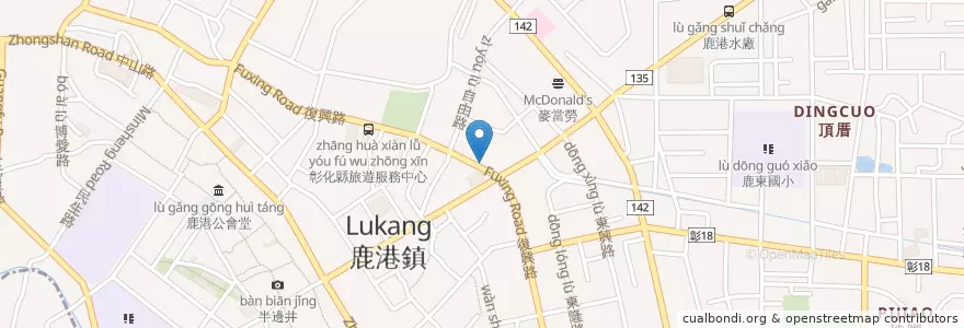 Mapa de ubicacion de 甲一飯包 en Taiwan, 臺灣省, 彰化縣, 鹿港鎮.