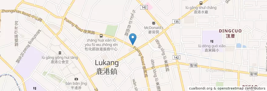 Mapa de ubicacion de 荃師父美食餐館 en 臺灣, 臺灣省, 彰化縣, 鹿港鎮.