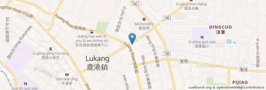 Mapa de ubicacion de 鮮道口福牛肉麵 en Taïwan, Province De Taïwan, Comté De Changhua, 鹿港鎮.