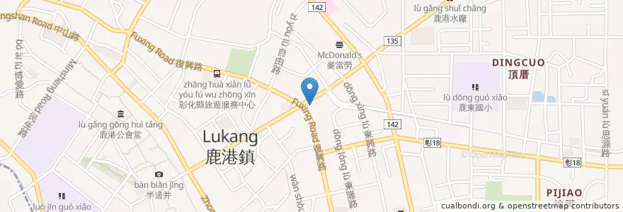 Mapa de ubicacion de 鵝八八担子麵 en Tayvan, 臺灣省, Changhua, 鹿港鎮.