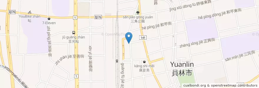 Mapa de ubicacion de 麥當勞 en تايوان, مقاطعة تايوان, مقاطعة تشانغوا, 員林市.