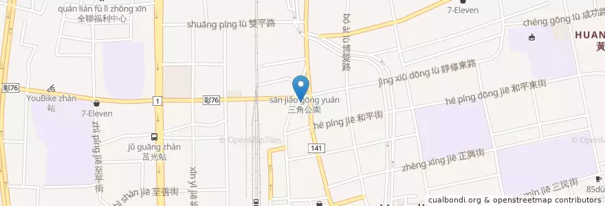 Mapa de ubicacion de 臺灣土地銀行 en تایوان, 臺灣省, شهرستان جانگوآ, 員林市.