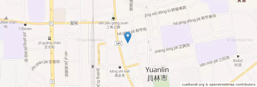 Mapa de ubicacion de 陳志強牙醫診所 en Taiwan, Provincia Di Taiwan, Contea Di Changhua, 員林市.