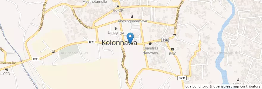 Mapa de ubicacion de HNB en Sri Lanka, බස්නාහිර පළාත, කොළඹ දිස්ත්‍රික්කය.