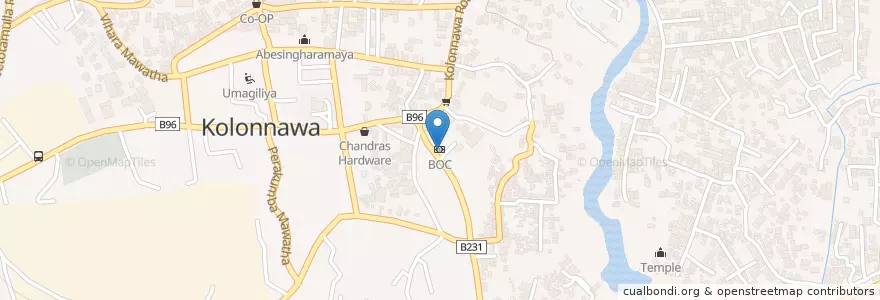 Mapa de ubicacion de BOC en Sri Lanka, බස්නාහිර පළාත, Distrikt Colombo.