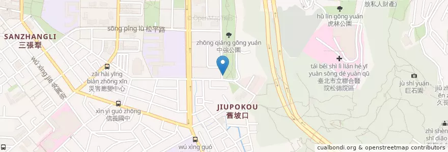 Mapa de ubicacion de 象山公園 en 臺灣, 新北市, 臺北市, 信義區.
