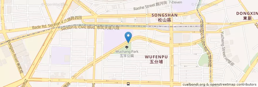 Mapa de ubicacion de 五常公園 en 臺灣, 新北市, 臺北市, 信義區.