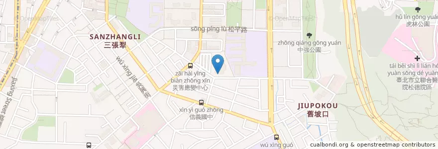 Mapa de ubicacion de 台北市災害應變中心 en Taiwan, Nuova Taipei, Taipei, Distretto Di Xinyi.