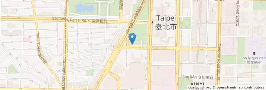 Mapa de ubicacion de 市民廣場 en Taiwan, Nuova Taipei, Taipei, Distretto Di Xinyi.