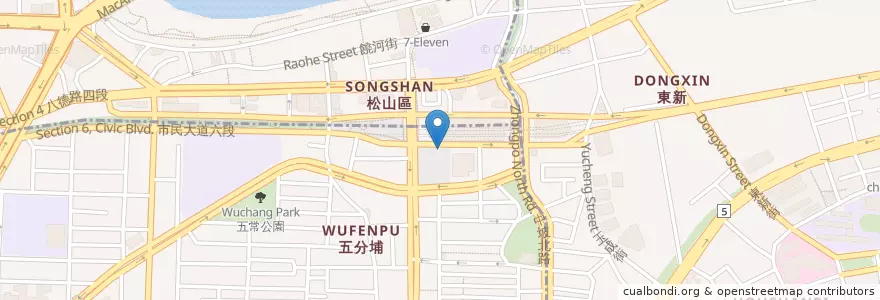 Mapa de ubicacion de 松山車站 en Taiwan, Neu-Taipeh, Taipeh, Xinyi.