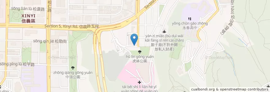 Mapa de ubicacion de 松德站 en Taiwan, Nuova Taipei, Taipei, Distretto Di Xinyi.