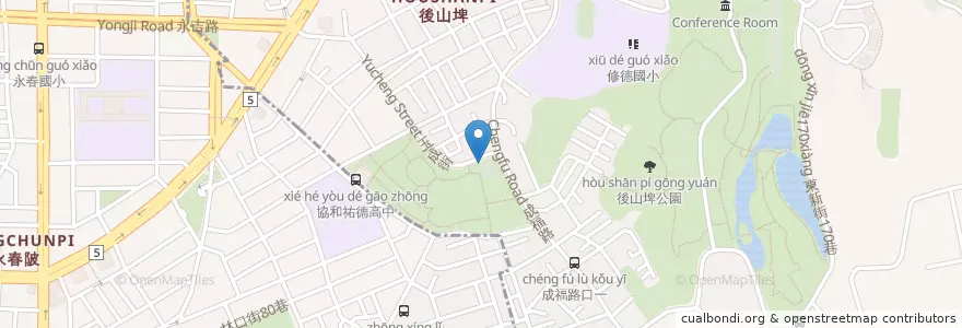 Mapa de ubicacion de 玉成公園 en Taiwan, 新北市, Taipé, 南港區.