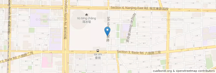 Mapa de ubicacion de 臺北市藝文推廣處 en 台湾, 新北市, 台北市, 松山区.