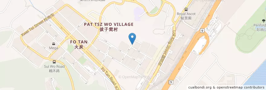 Mapa de ubicacion de Wo Liu Hang Road Public Toilet en China, Cantão, Hong Kong, Novos Territórios, 沙田區 Sha Tin District.
