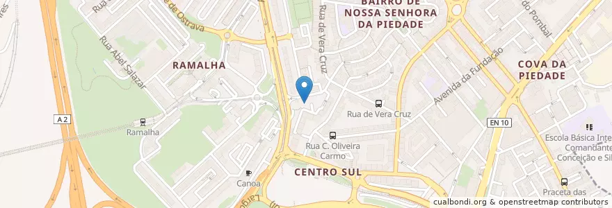 Mapa de ubicacion de Parque Luisa Sigeia en Portogallo, Área Metropolitana De Lisboa, Setúbal, Península De Setúbal, Almada.