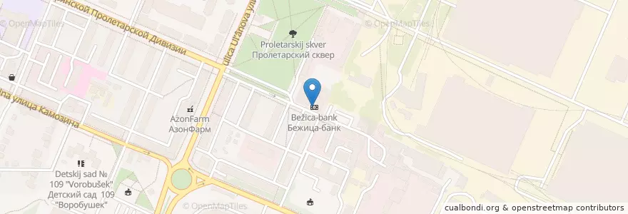 Mapa de ubicacion de Бежица-банк en ロシア, 中央連邦管区, ブリャンスク州, Брянский Район, Городской Округ Брянск.