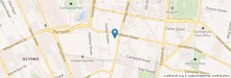 Mapa de ubicacion de Central Baptist Church en Australia, New South Wales, Council Of The City Of Sydney, Sydney.