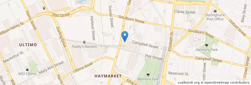 Mapa de ubicacion de Capitol Square en Austrália, Nova Gales Do Sul, Council Of The City Of Sydney, Sydney.
