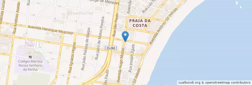 Mapa de ubicacion de La Bella Pizza en Brazil, Jihovýchodní Region, Espírito Santo, Região Geográfica Intermediária De Vitória, Região Metropolitana Da Grande Vitória, Vila Velha, Microrregião Vitória.