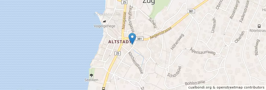Mapa de ubicacion de Ochsen Bar en Schweiz/Suisse/Svizzera/Svizra, Zug, Zug.