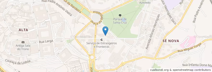 Mapa de ubicacion de Aqui Base Tango en Portugal, Centro, Baixo Mondego, Coimbra, Coimbra, Sé Nova, Santa Cruz, Almedina E São Bartolomeu.