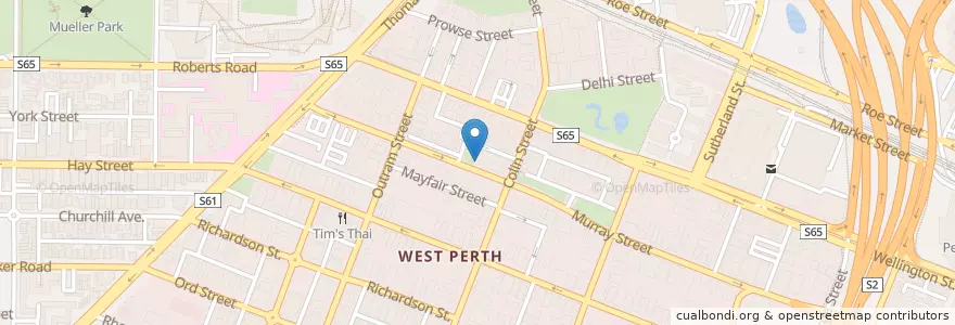 Mapa de ubicacion de SABZ en 오스트레일리아, Western Australia, City Of Perth.