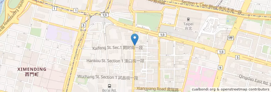 Mapa de ubicacion de 福州世祖胡椒餅 en Тайвань, Новый Тайбэй, Тайбэй, 中正區.