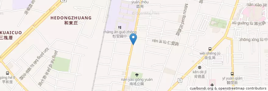 Mapa de ubicacion de 溫州大餛飩 en تایوان, 臺灣省, شهرستان جانگوآ, 彰化市.