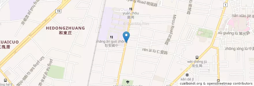 Mapa de ubicacion de 菩提人素食 en 臺灣, 臺灣省, 彰化縣, 彰化市.
