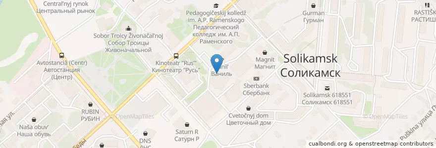 Mapa de ubicacion de Chicken en Rusia, Приволжский Федеральный Округ, Пермский Край, Соликамский Городской Округ.