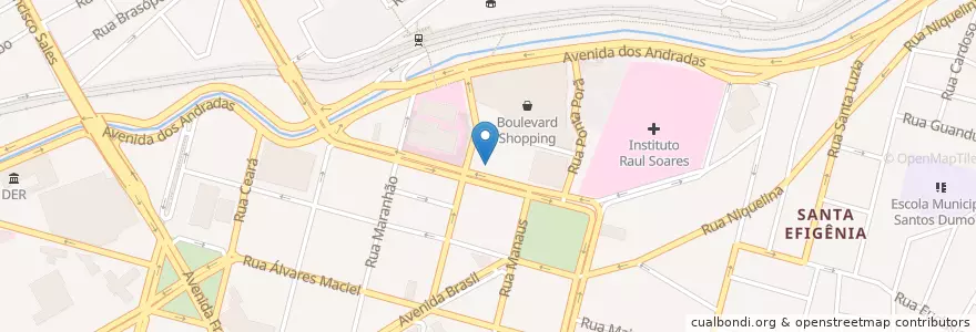Mapa de ubicacion de Drogaria Araújo en ブラジル, 南東部地域, ミナス ジェライス, Região Geográfica Intermediária De Belo Horizonte, Região Metropolitana De Belo Horizonte, Microrregião Belo Horizonte, ベロオリゾンテ.