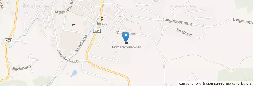 Mapa de ubicacion de Primarschule Wies en Suiza, Appenzell Rodas Exteriores, San Galo, Vorderland, Heiden.